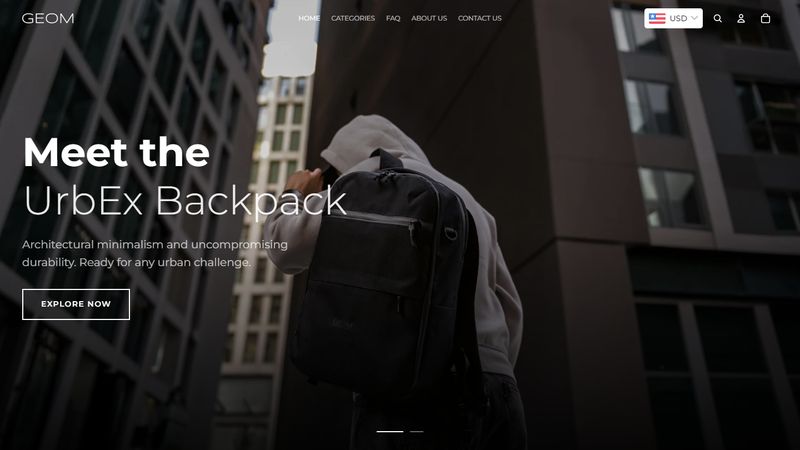 GEOM Shopify store homepage
